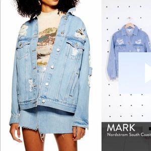 Topshop denim distressed jacket